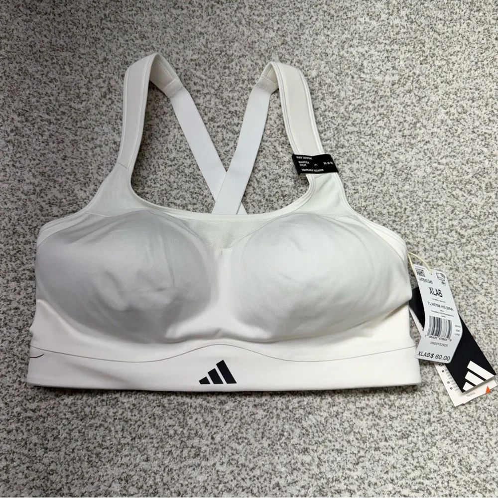 NWT Women’s Adidas TLRD Impact Training‎ High-Support White Sports Bra Size XL
